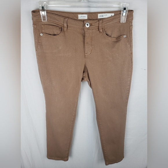 J.Jill Denim Authentic Fit Slim Ankle Tan Pants Sz 6 - Picture 2 of 8